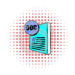 DOC file icon in comics style