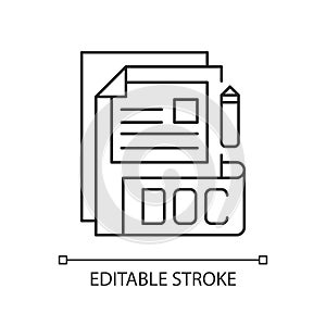 DOC file pixel perfect linear icon