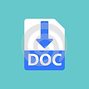 DOC icon. Button for web or app. Loading file