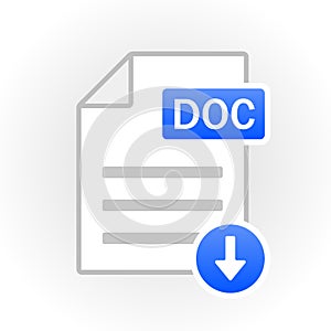 DOC icon isolated. File format. Vector