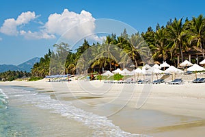 Doc Let beach with white sand, Vietnam