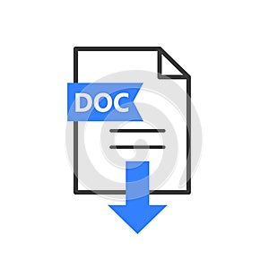 DOC vector icon for web or app