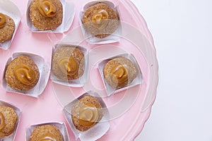 Doce de Leite Dulce de leche brigadeiro, traditional Brazilian party candy photo