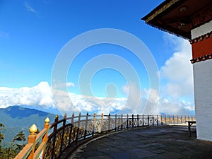 Druk Wangyal temple at Dochula Pass, Bhutan photo