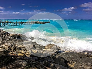 A dock in the Caribbean Sea