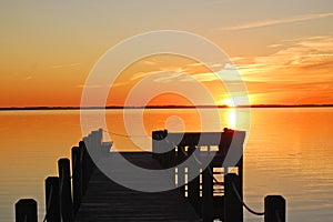 Dock on the Currituck Sound