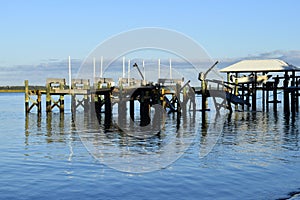 Dock damaged by Hurricane Matthew, Vilano Beach, Florida