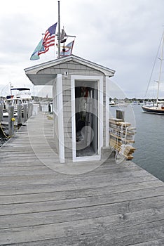 Dock by the harbor in Stonington Connecticut