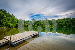 Dock in Lake Marburg, at Codorus State Park, Pennsylvania.