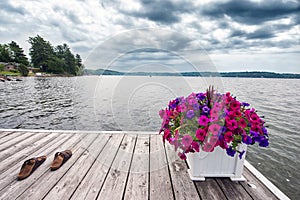 A Dock on the Lake with Sandals