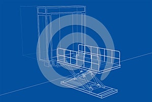Dock leveler concept. Vector