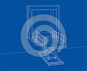 Dock leveler concept. Vector
