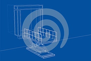 Dock leveler concept. Vector