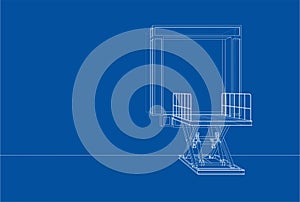 Dock leveler concept. Vector