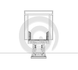 Dock leveler concept. Vector