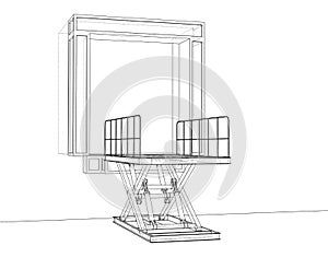 Dock leveler concept. Vector