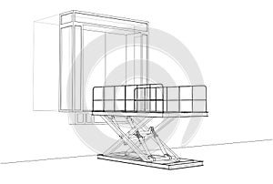 Dock leveler concept. Vector