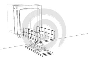 Dock leveler concept. Vector