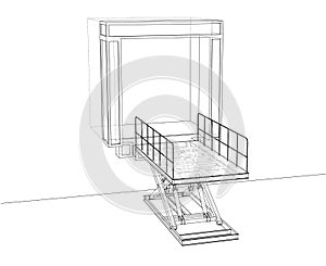 Dock leveler concept. Vector