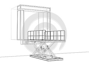 Dock leveler concept. Vector