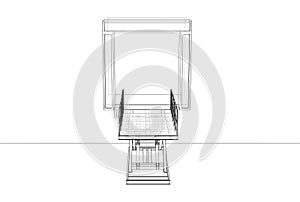 Dock leveler concept. Vector