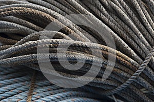 Dock Lines Piled on Fishing Boat