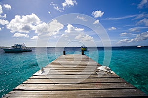 Dock and ocean, Bonaire