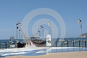 Dock with people ready to embark