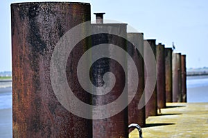 Dock in the port of Husum photo