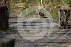 `Dock Stock II` dock overlooking serene lake in the morning