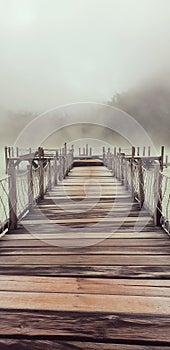 Dock at White Creater with Fog