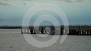 Docked boat at harbour