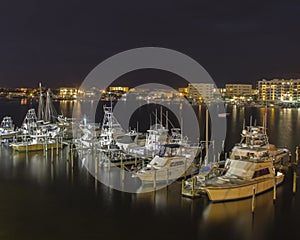 Docked Boats on a Lake