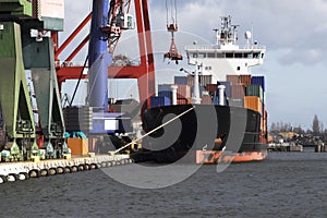 Docked Container Ship