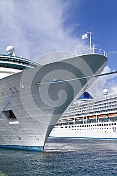 Docked cruise ship