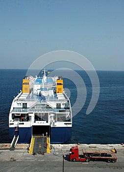 Docked Ferry Embarking