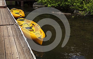 Docked kayaks