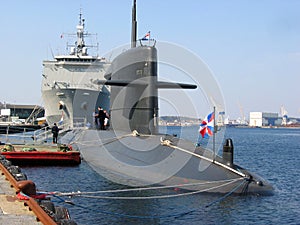 Docked submarine