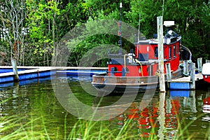 Docked Tug Boat in Holland Michigan