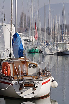 Docked yacht