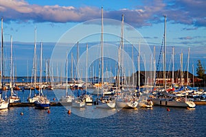 Docked yachts in Helsinki