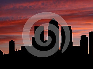 Docklands Skyline at sunset