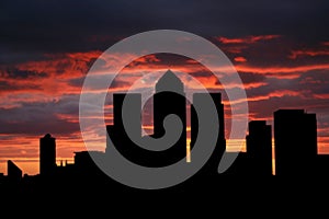 Docklands Skyline at sunset