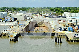 Docks of the Savannah city, Georgia.