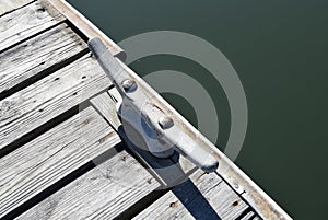 Dockside cleat for boat tie-up.