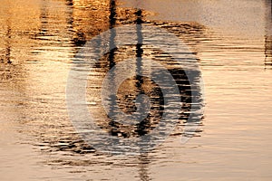 Dockside reflections at sunset