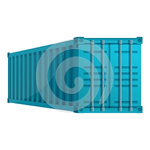 Dockyard cargo container icon, cartoon style