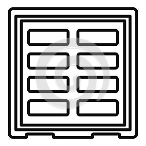 Dockyard cargo container icon, outline style