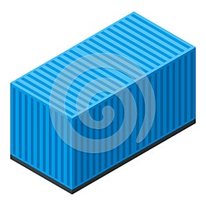 Dockyard container icon, isometric style