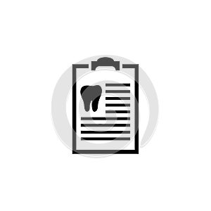 Docs Dental Checklist, Teeth Diagnostic Report Flat Vector Icon